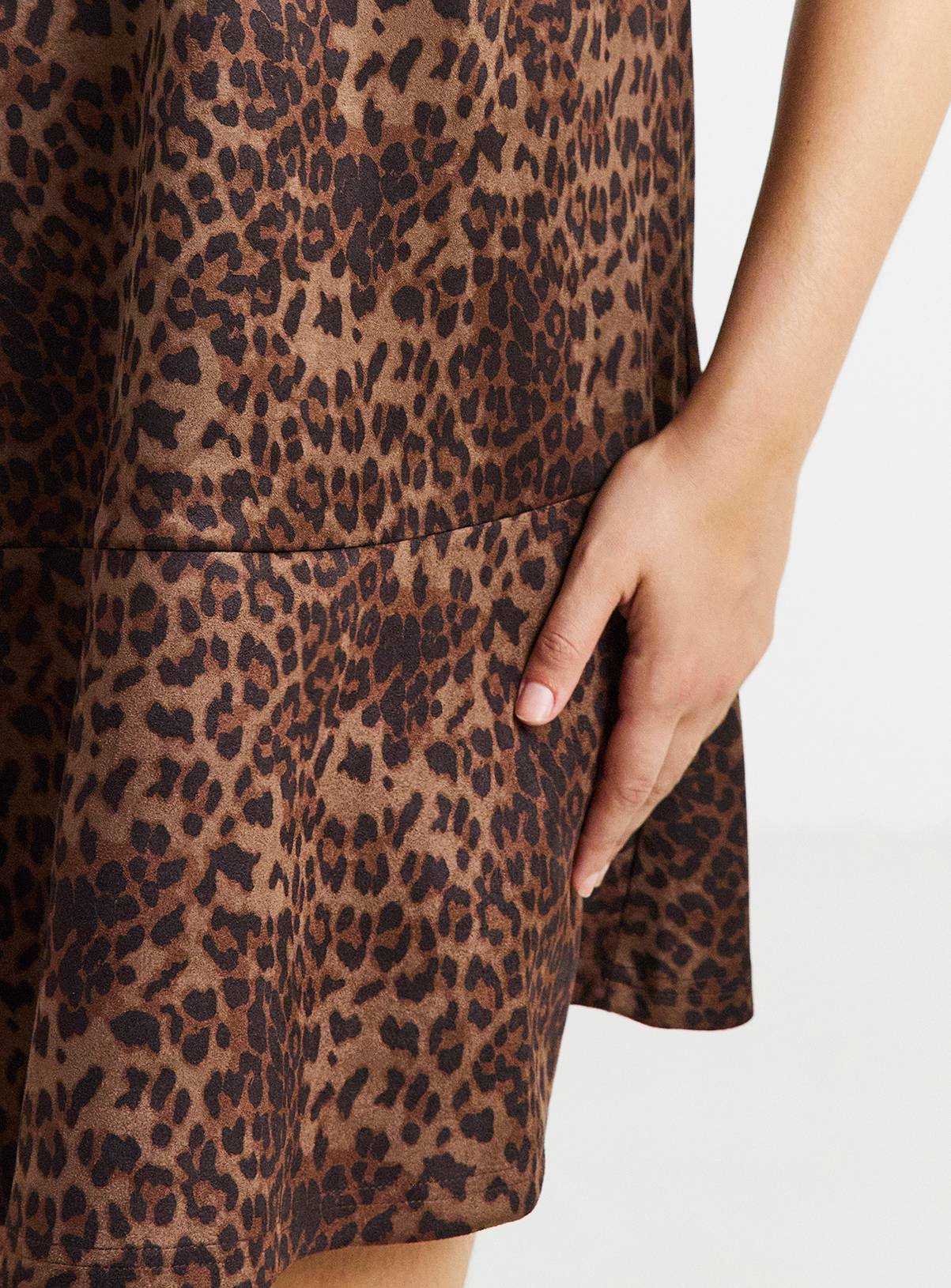 SIMPLY BE Leopard Print Suedette Mini Dress 10 - Image 4